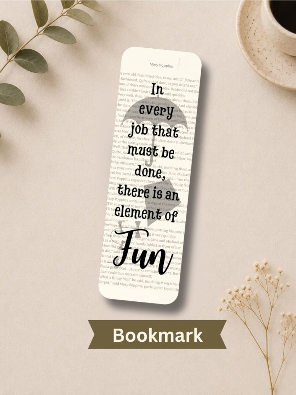 Mary Poppins Book Page Bookmark